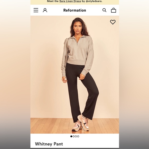 Reformation Gray Ribbed Pants - Picture 4 of 4